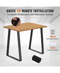 Gouun Trapezoid Steel Table Legs Set of 2, 400 lbs Capacity