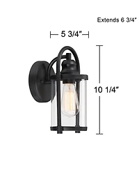 John Timberland Modern Outdoor Wall Light Fixture 10 1/4" Cylindrical Glass for Exterior House Porch Patio Deck Entryway