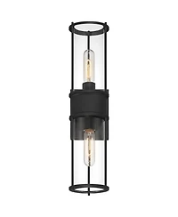 Possini Euro Design Modern Wall Light Sconce Matte Hardwired 4 1/2" 2-Light Fixture Clear Glass Shades for Bedroom Bathroom