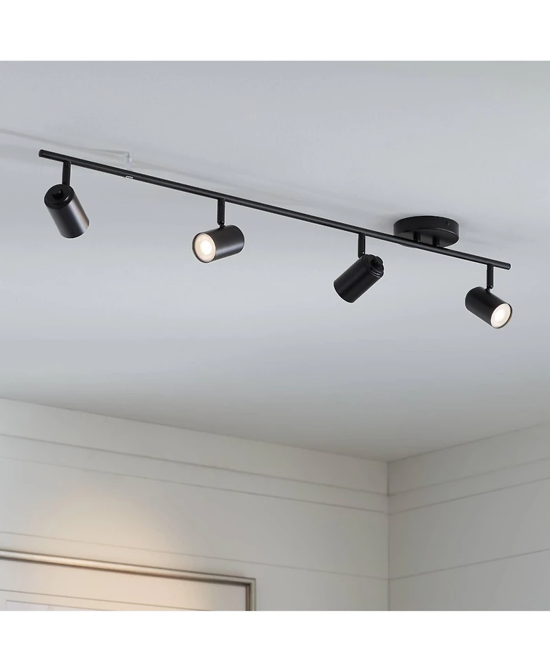 Pro Track Vester 4-Light Heads Led Wall or Ceiling Track Fixture GU10 Dimmable Flexible Modern Kitchen Bathroom 40" Wide