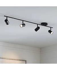 Pro Track Vester 4-Light Heads Led Wall or Ceiling Track Fixture GU10 Dimmable Flexible Modern Kitchen Bathroom 40" Wide