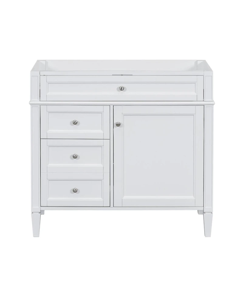Sillysis Bathroom Vanity without Top Sink, Soft Close Drawers, Adjustable Shelf and Door Organizer for Small