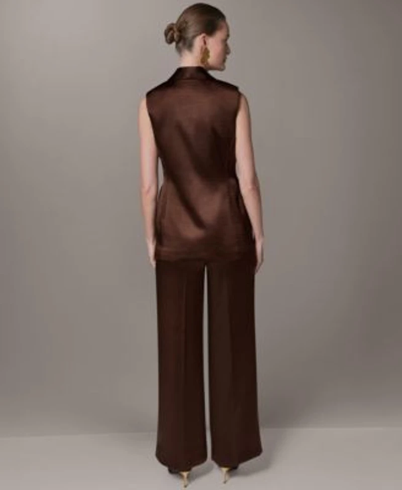 Donna Karan New York Womens One Button Vest High Waisted Pants