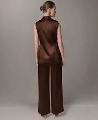 Donna Karan New York Womens One Button Vest High Waisted Pants