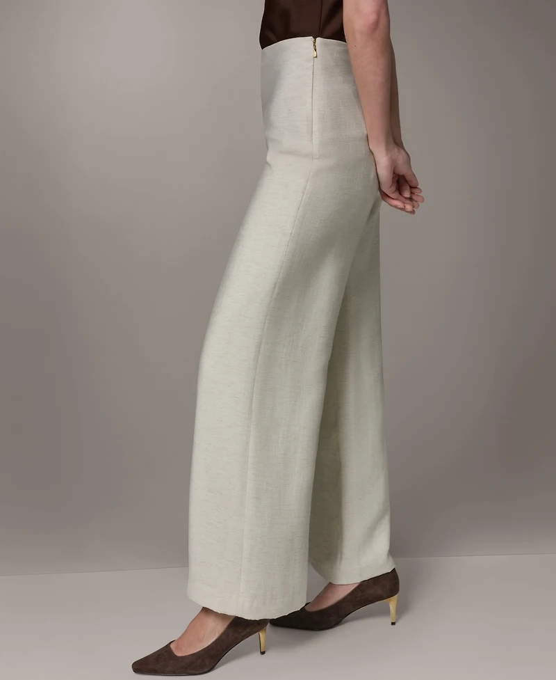 Donna Karan New York Women's Mid-Rise Wide-Leg Pants