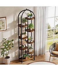Tribesigns Arch Plant Stand Indoor, 71" Tall Corner Plant Shelf, 8-Tier Plants Stand with Metal Support Frame