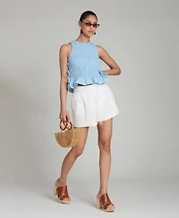 Avec Les Filles Women's Mid-Rise Cargo Shorts