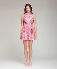 Avec Les Filles Women's Sleeveless Tie Detail Mini Dress