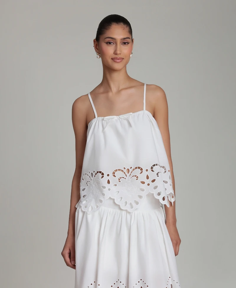 Avec Les Filles Women's Cutwork Detail Bandeau Top