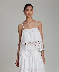 Avec Les Filles Women's Cutwork Detail Bandeau Top