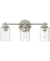 Possini Euro Design Elizabeth 21 3/4" High 3 Light Bathroom Vanity Wall Lamp Light Fixture Mount Hardwired Brushed Nickel