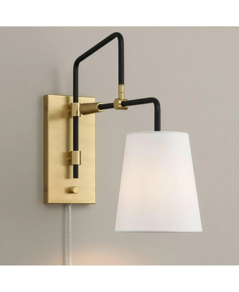 Possini Euro Design Possini Euro Azune 17"H Antique Brass Swing Arm Plug-In Wall Lamp