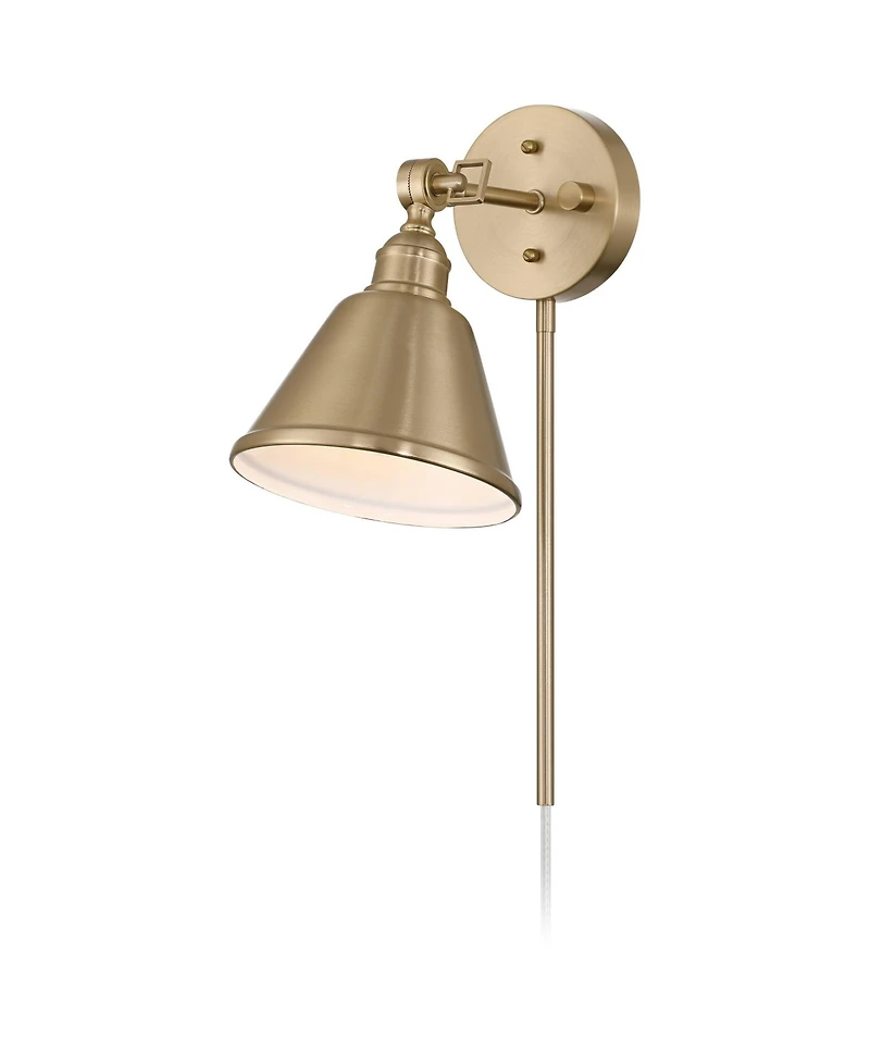 Possini Euro Design Possini Euro Georgianna 19 3/4" High Satin Brass Plug-In Wall Lamp