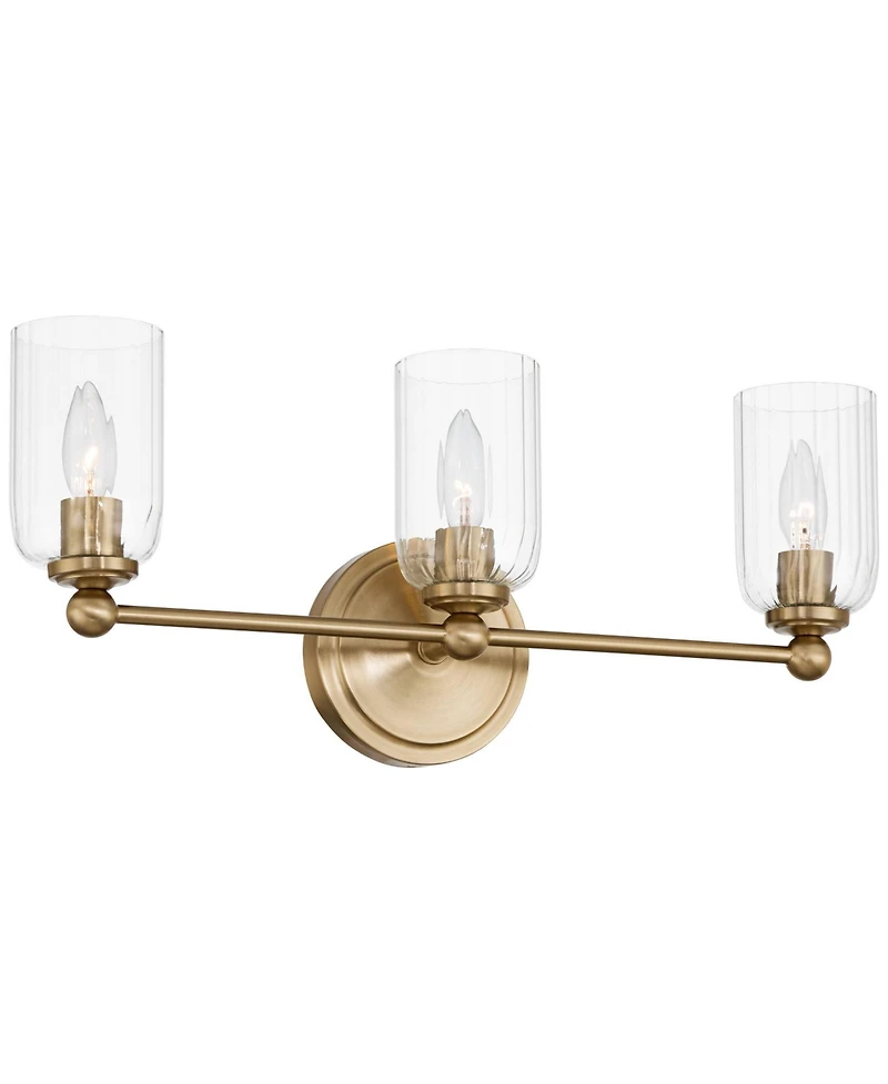 Possini Euro Design Possini Euro Oliver 21 3/4"W Satin Brass and Glass 3-Light Bath Light