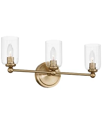 Possini Euro Design Possini Euro Oliver 21 3/4"W Satin Brass and Glass 3-Light Bath Light