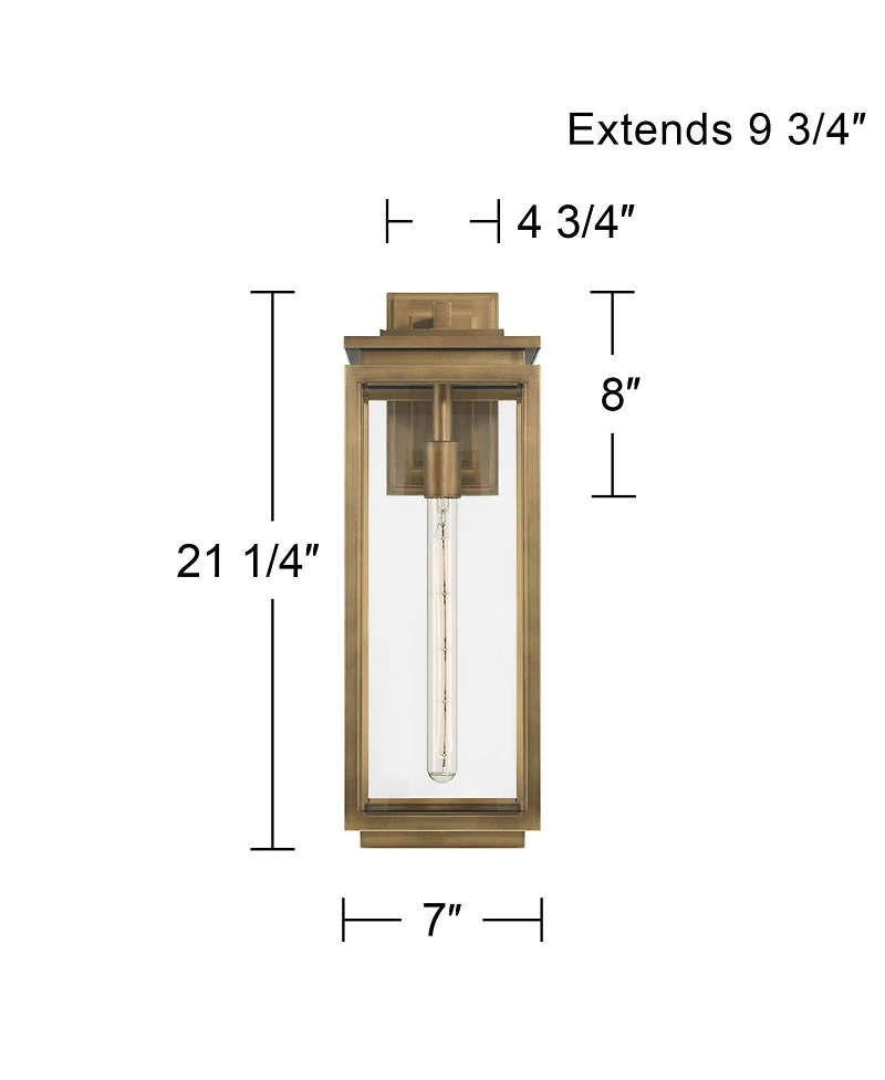 Possini Euro Design Possini Euro Atkins 21 1/4" High Weathered Brass Outdoor Wall Light