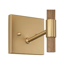 Possini Euro Design Possini Euro Conrad 11"H Brushed Champagne Wood Wall Sconce Set of 2