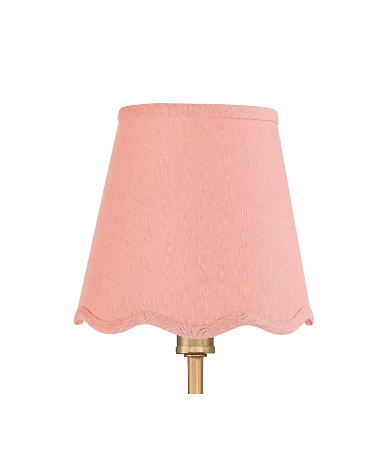 Possini Euro Design Ophelia 9 1/2"H Warm Brass Plug-In Wall Sconce with Scallop Shade