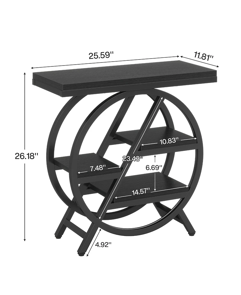 Tribesigns End Table for Living Room, 3-Tier Faux Marble Side Table, Wood Narrow Sofa Modern Nightstand and Bedside Bedroom