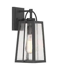 Possini Euro Design Woodley 13" High Modern Outdoor Wall Light Fixture Mount Porch House Set of 2 Aluminum Glass Shade