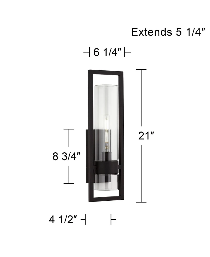 Possini Euro Design Reed 21" High Modern Outdoor Wall Light Fixture Mount Porch House Set of 2