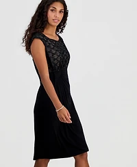 Connected Petite Embellished Empire-Waist Dress
