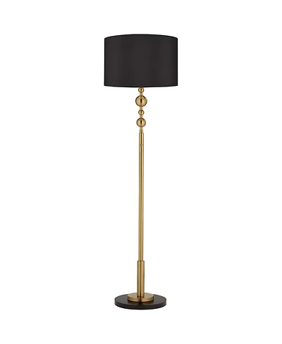 Possini Euro Design Summit Mid Century Modern 71" Tall Floor Lamp Warm Gold Matte Blaster Drum Shade for Living Room Bedroom