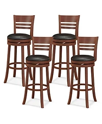 Costway Bar Stools Swivel Bar Height Dining Chairs with Backrests and Footrests