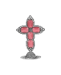 Symbols of Faith Pewter Pink Moon Octagon Cross Plaque