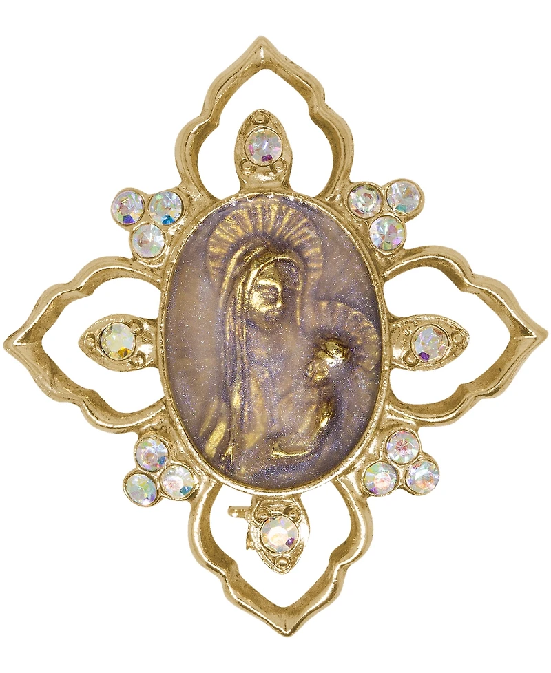 Symbols of Faith 14k Gold Dipped Mary and Child Pin