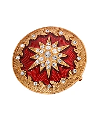 Symbols of Faith 14K Dipped Gold Red Enamel Star of Bethlehem Pin