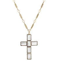 Symbols of Faith Gold Dipped Crystal Cross Necklace