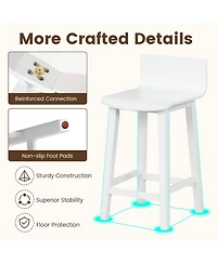 Gymax 4PCS kitchen bar stools counter height bar stools mid century bar chairs