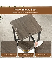 Gymax 4Pieces 26'' Bar Stool Set With Metal Frame Footrest Backless Counter Height Stool