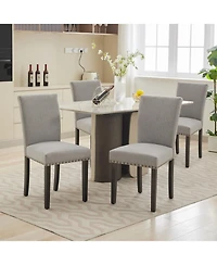 gaomon Upholstered Dining Chairs Set of 2, Fabric Parsons Dining Room Chairs with Nailhead Trim