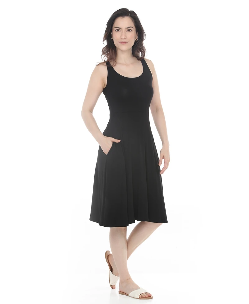 White Mark Women's Twist Front Built Skirt Maxi Dress