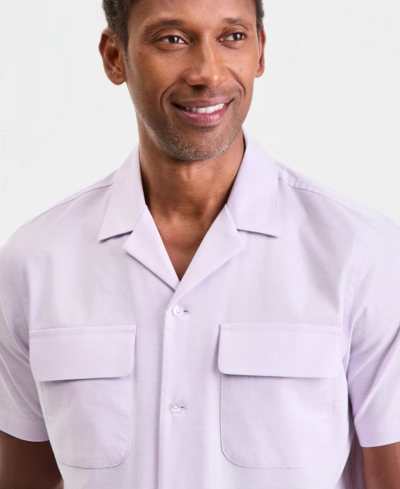 Club Room Men's Double Pocket Oxford Short-Sleeve Shirt, Macy's Exclusive