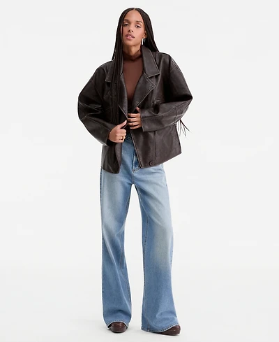 CoffeeShop Women's Asymmetric-Button-Front Faux-Leather Coat