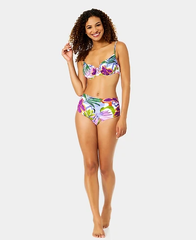 Anne Cole Women's Shirred V-Neck Underwire Swim Top