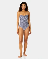 Anne Cole Women's Twist Front Strapless One-Piece Swimsuit