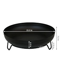 Outdoor Camping or Backyard Steel with Heat-Resistant Finish Fire Pit Bowl on Stand - 23" - Black