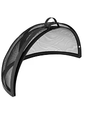 Outdoor Heavy-Duty Steel Mesh Round Easy-Opening Camp Fire Pit Spark Screen Lid with Hinged Door - Black