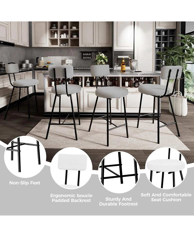 gaomon Dining Chair Modern Upholstered Bar Stools Set of