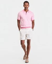 Club Room Men's Geometric Jacquard Short-Sleeve Sweater Polo Shirt, Macy's Exclusive - Tedd Box Geo Knit