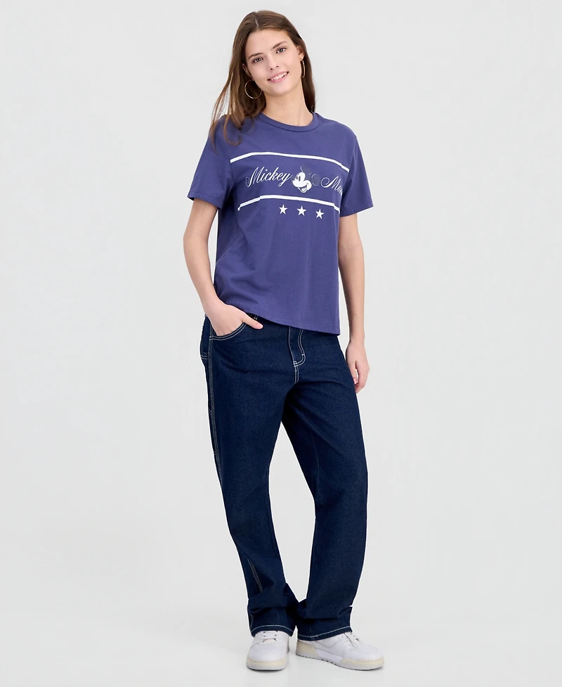 Disney Juniors' Mickey Mouse Sporty Crewneck Tee