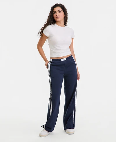 Love Tribe Juniors' Lace-Stripe Jersey Pull-On Pants