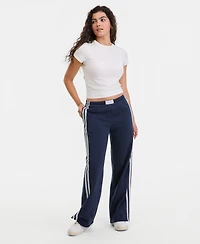 Love Tribe Juniors' Lace-Stripe Jersey Pull-On Pants