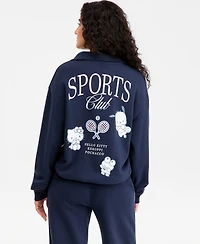 Love Tribe Juniors' Hello Kitty Match Quarter-Zip Sweatshirt