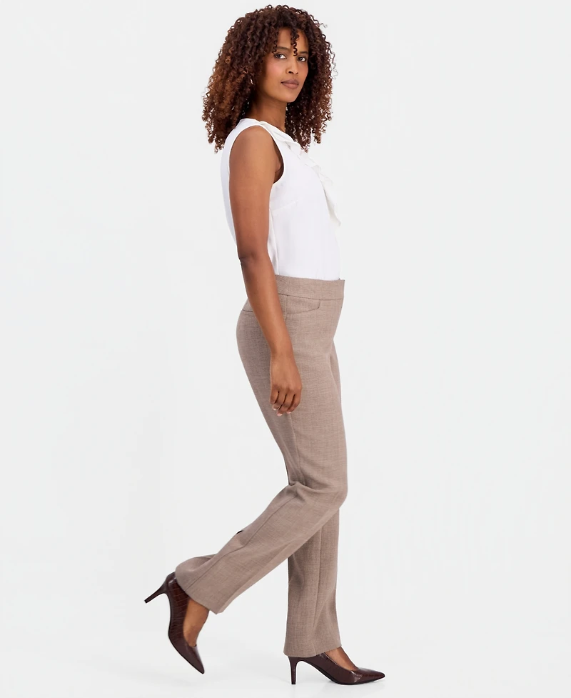 Kasper Women's Textured High-Rise Straight-Leg Trousers, Regular & Petite