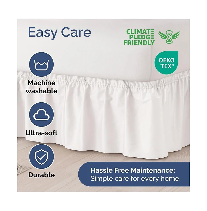 Ruffled Elastic Wrap Around Bedskirt Inch Drop